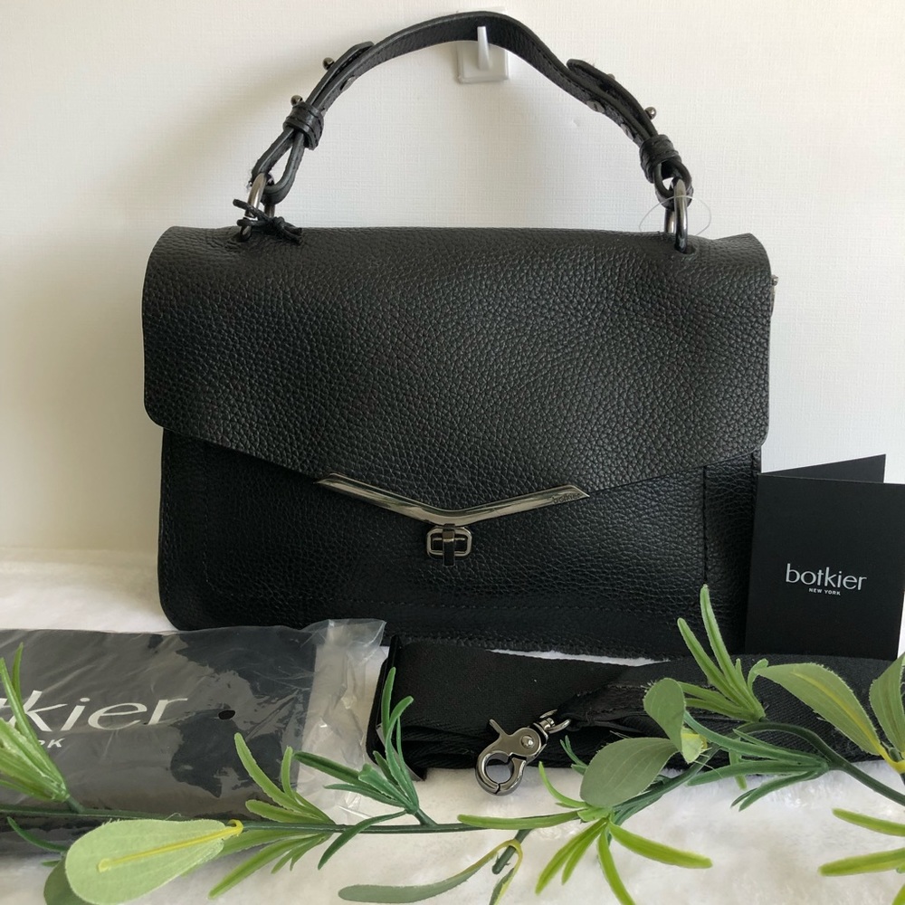 Botkier Valentina Leather Satchel Crossbody, Black, NWT